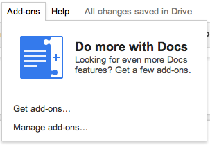Google Docs Add-ons menu