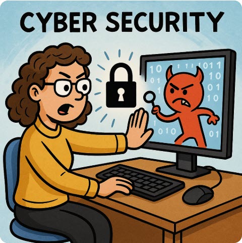 Image of a woman fighting against online threats